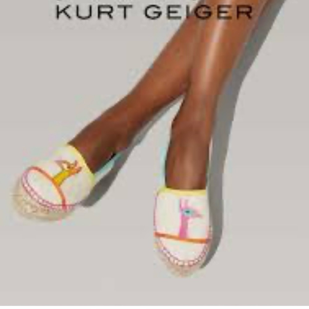 Kurt Geiger Canvas Llama Espadrilles size 38